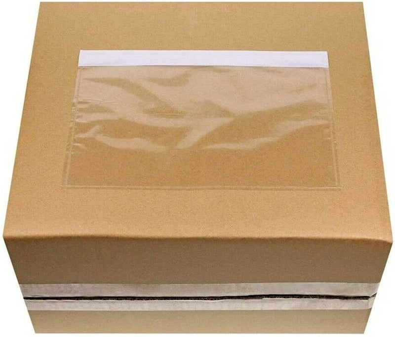 Tapsin 7.5'' x 5.5'' Packing List Pouches, Shipping Label Envelopes Clear Adhesive Top Loading Packing List - 50 Pack - Image 5
